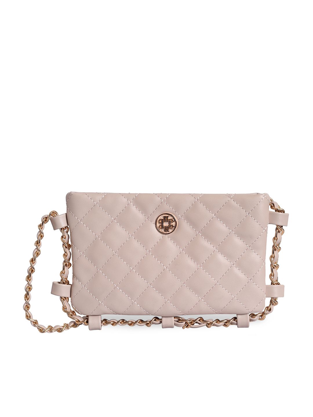 Lino Perros Beige Quilted Small Sling Bag Price in India