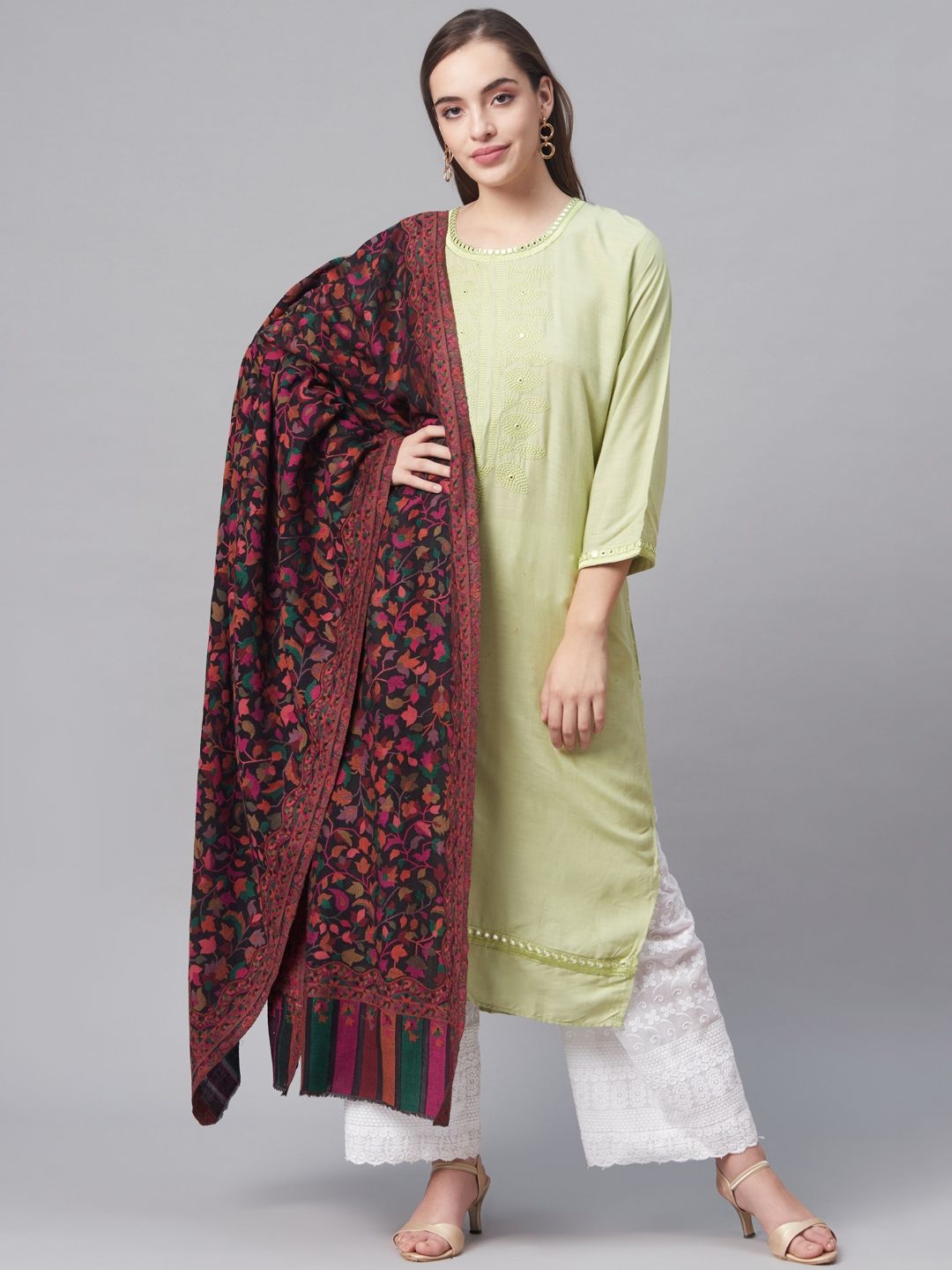 Pashutsh Women Multi-Coloured Woven Design Designer Shawl Price in India
