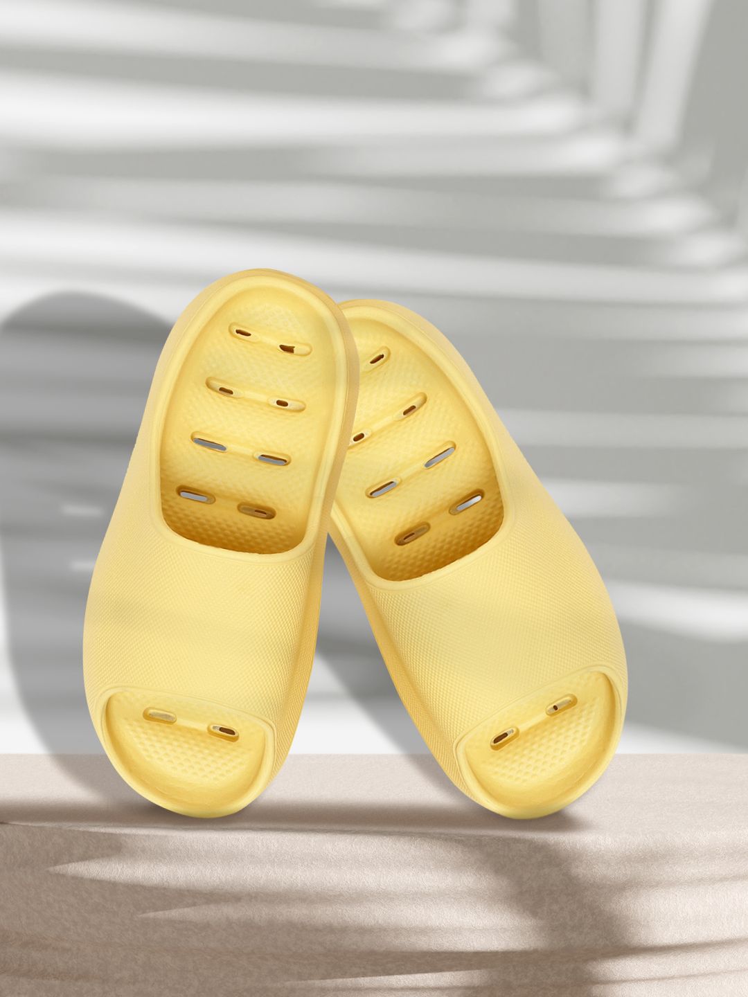 Roadster Women Yellow Solid Sliders Price in India