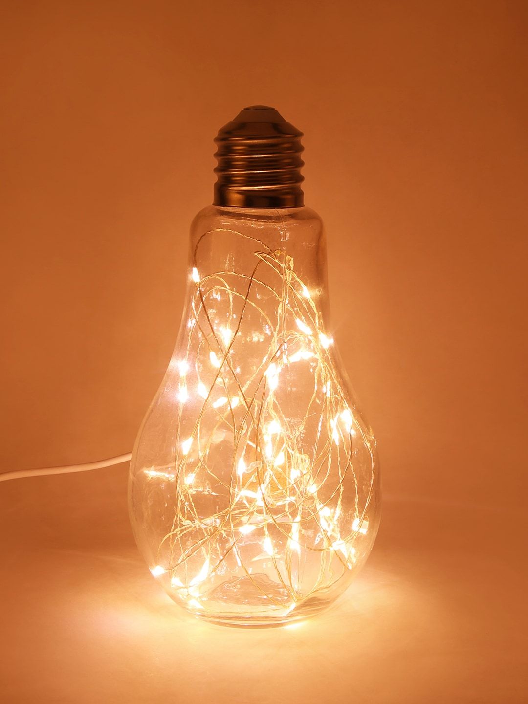 Bigsmall White & Transparent Self Design Quirky Bulb Shaped LED Lamp Price in India