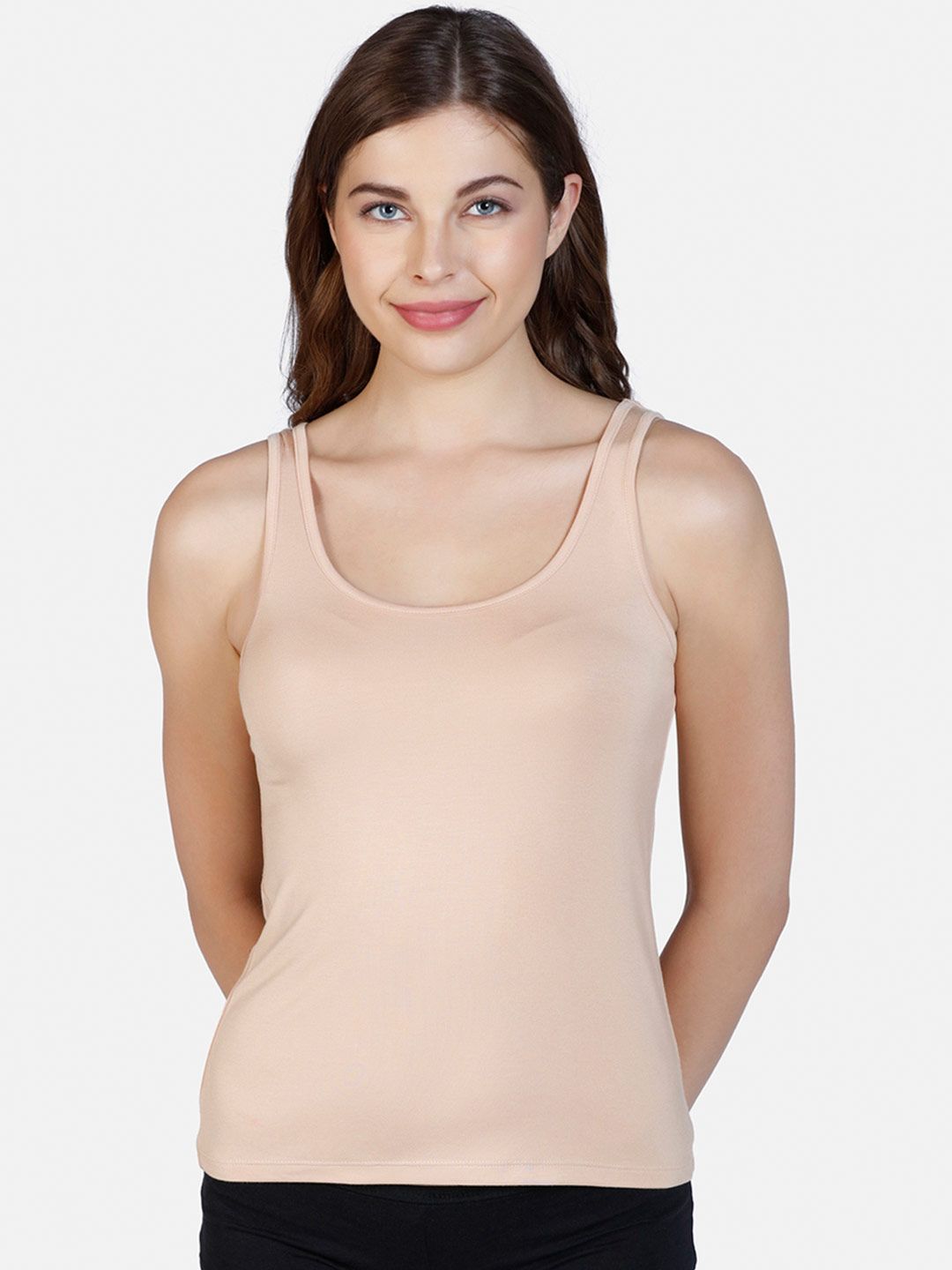Amante Women Nude-Coloured Cotton Vest Price in India