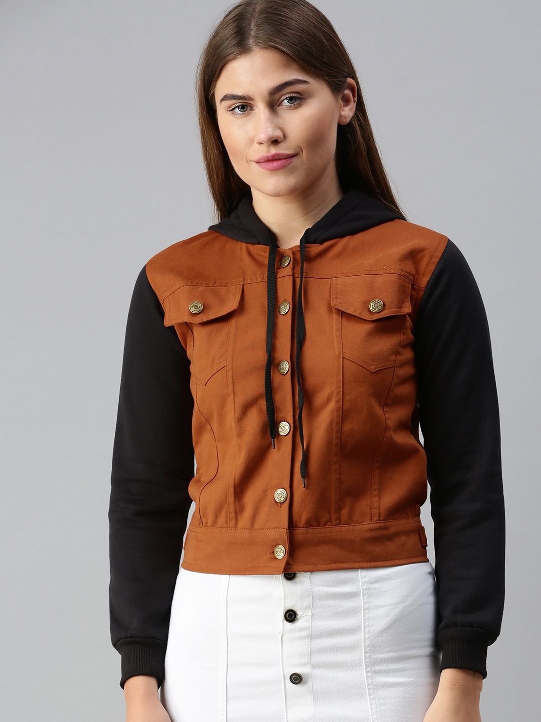 VOXATI Women Rust Solid Tailored Jacket Price in India
