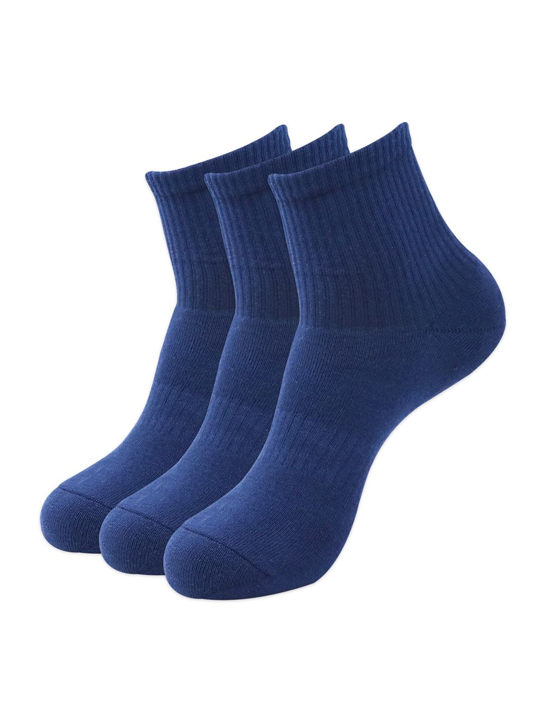 Balenzia Men Pack Of 3 Navy Blue Solid Above Ankle-Length Socks