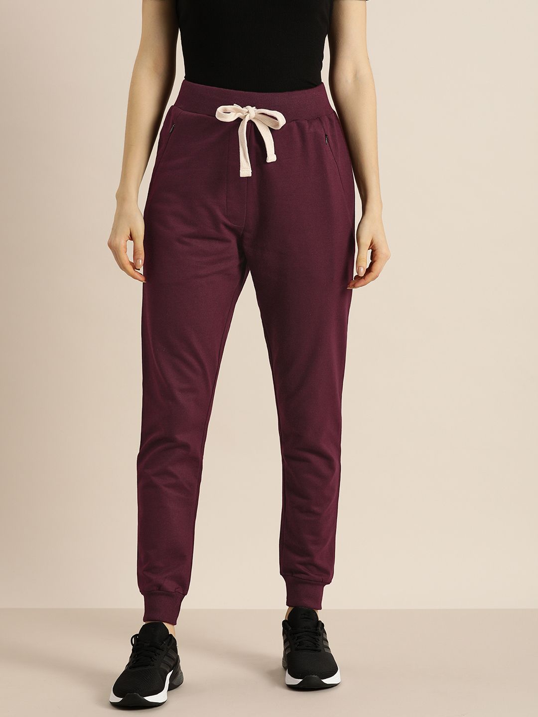 DILLINGER Women Maroon Solid Slim Fit Joggers Price in India