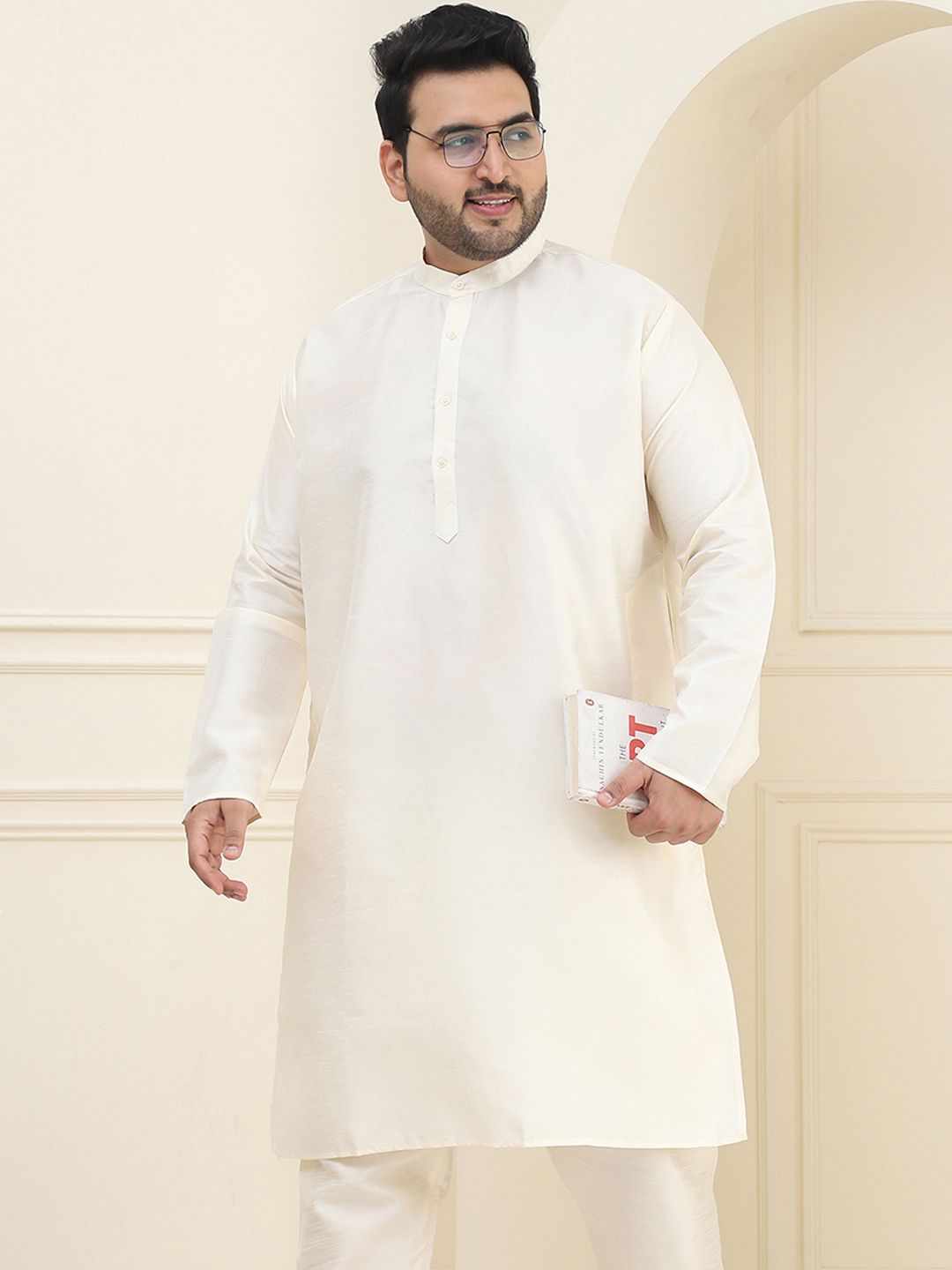 SOJANYA PLUS Size Men Off White Kurta