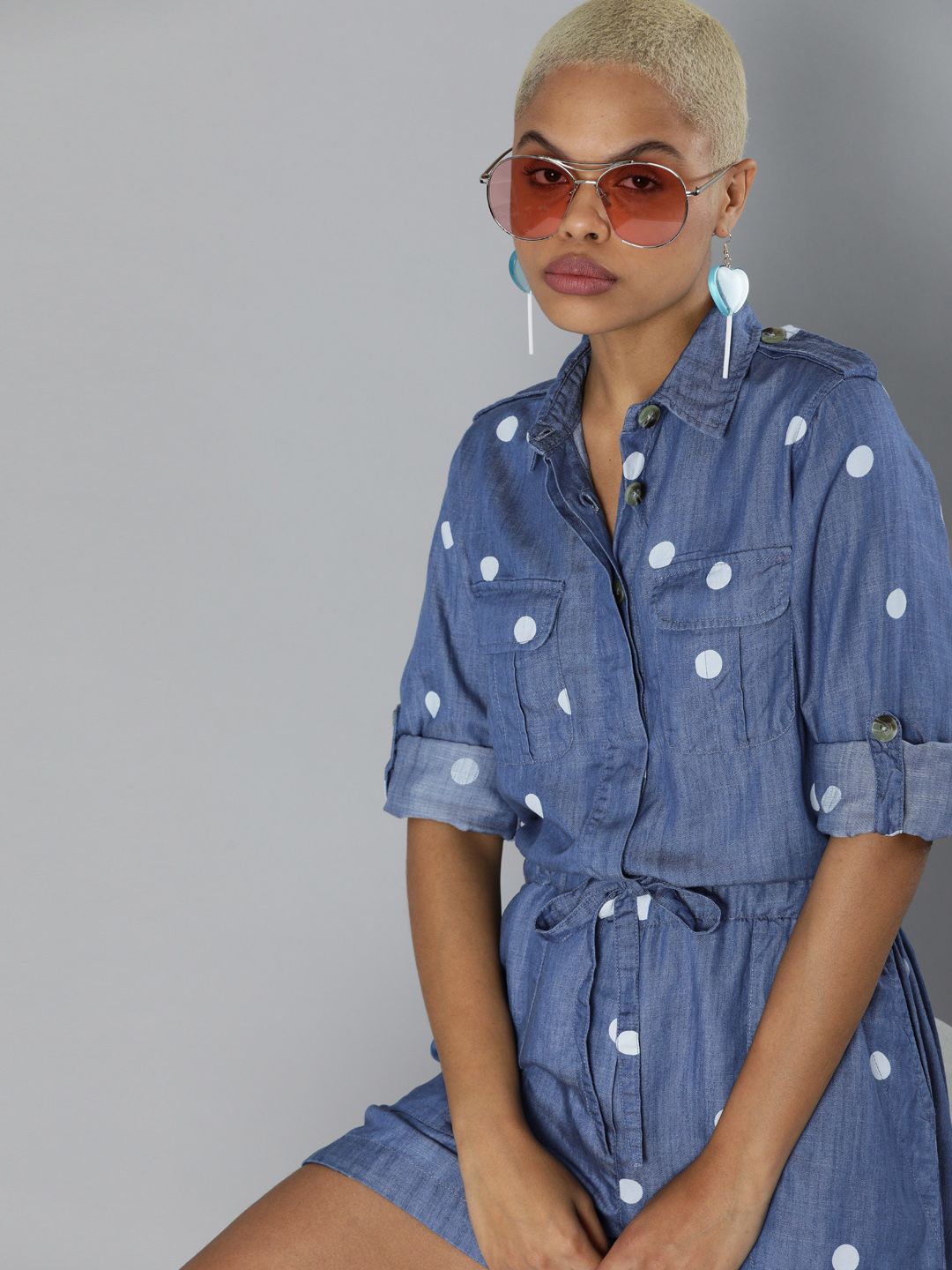 Kook N Keech Blue Printed Jumpsuit with Pockets Price in India