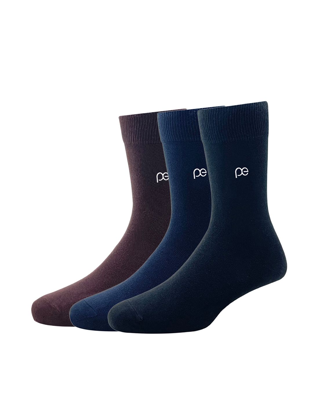 Peter England Men Pack Of 3 Solid Calf-Length Socks