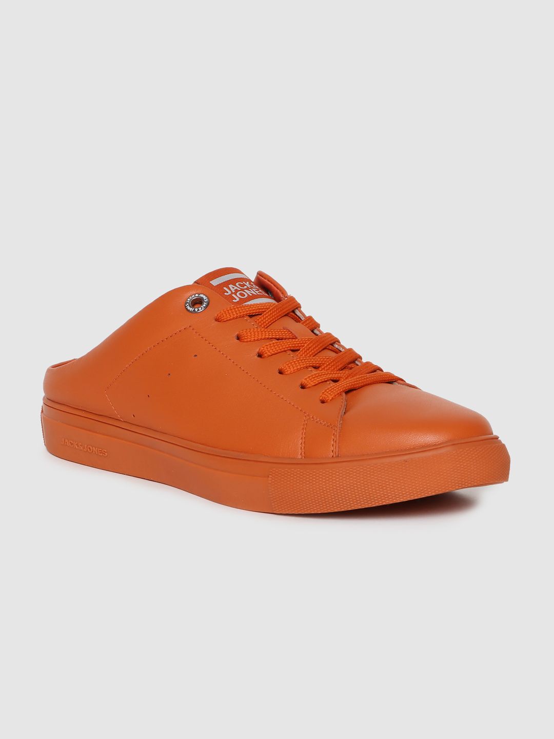 Jack & Jones Men Orange Solid Leather Mules