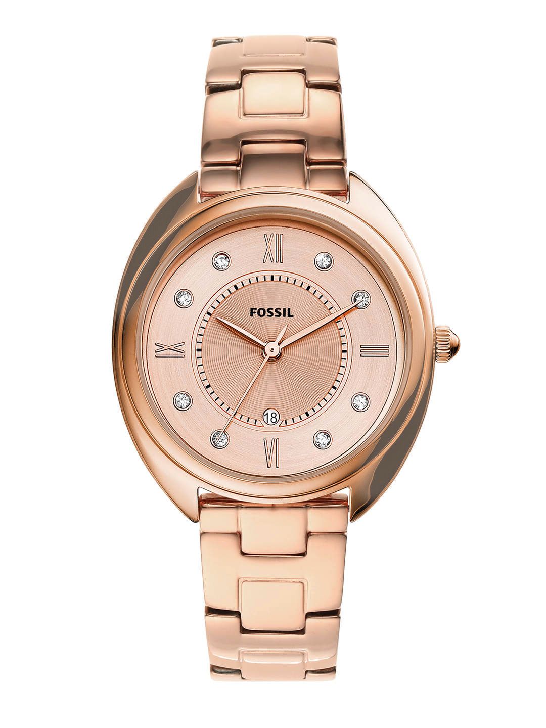 Fossil Gabby Women Rose Gold-Toned & Peach-Coloured Analogue Watch ES5070 Price in India