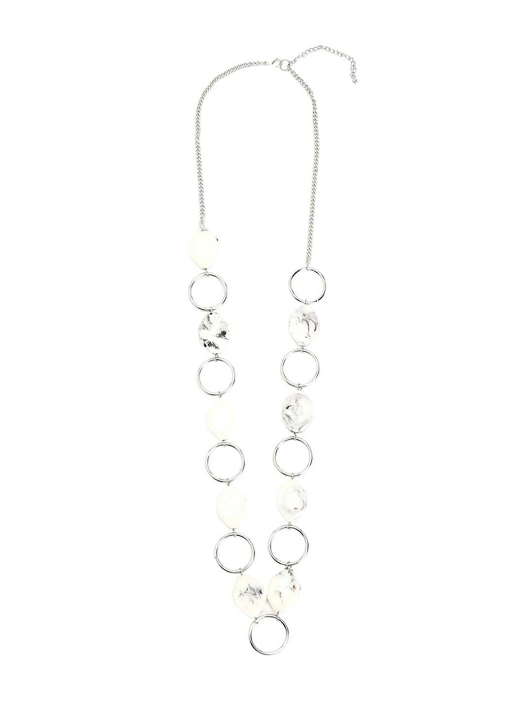 FOREVER 21 Women Silver-Toned Metal Ring Necklace Price in India