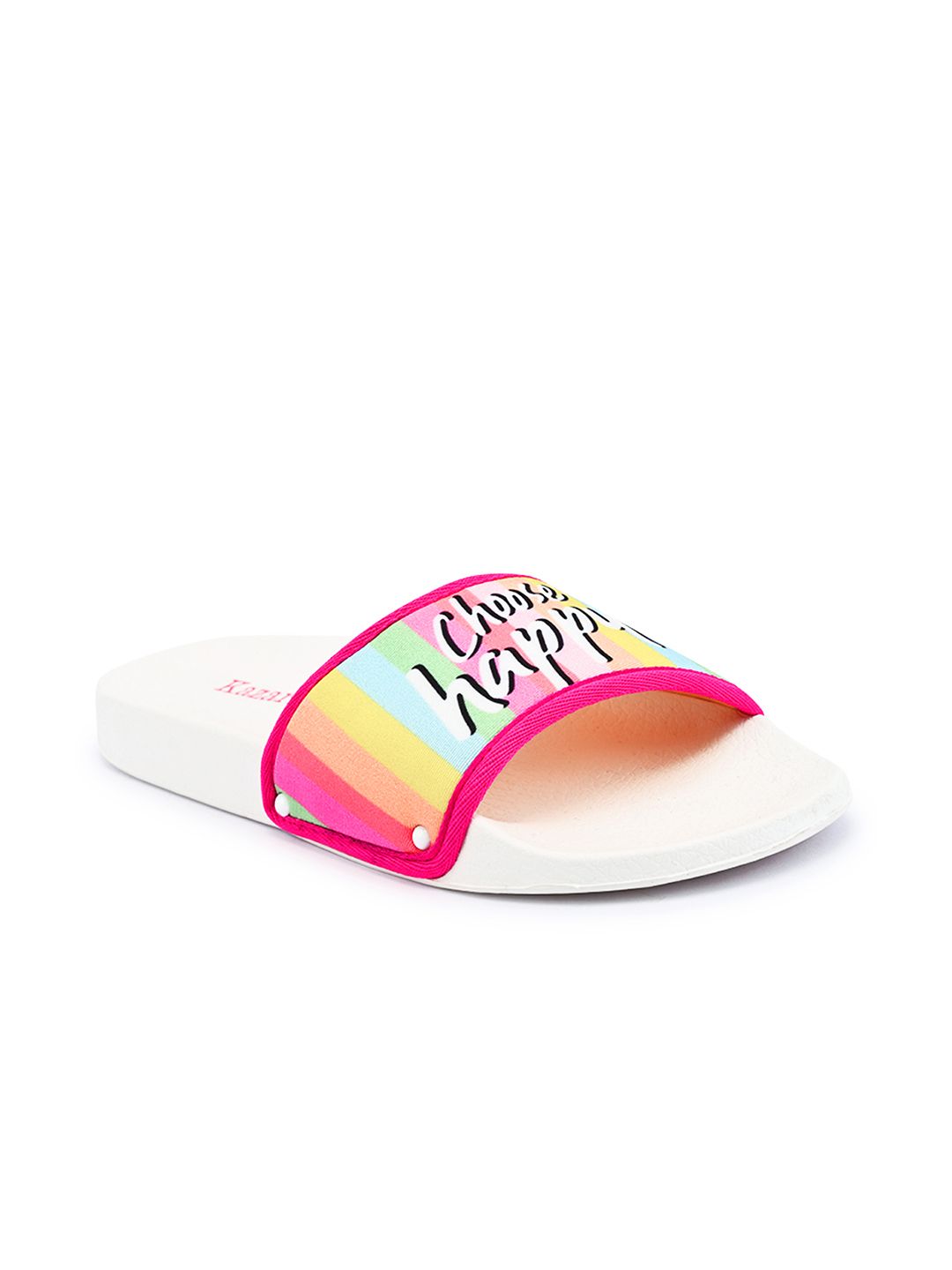 KazarMax Women Multicoloured Printed Sliders Price in India