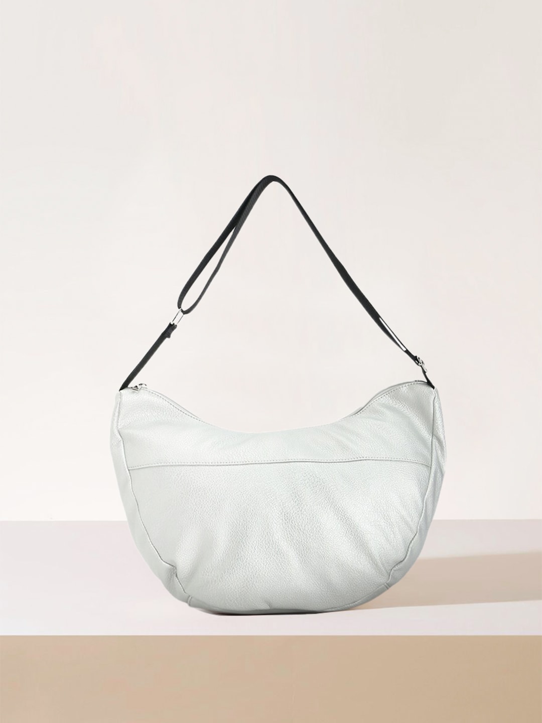 FOREVER 21 Silver-Toned Solid Hobo Bag Price in India