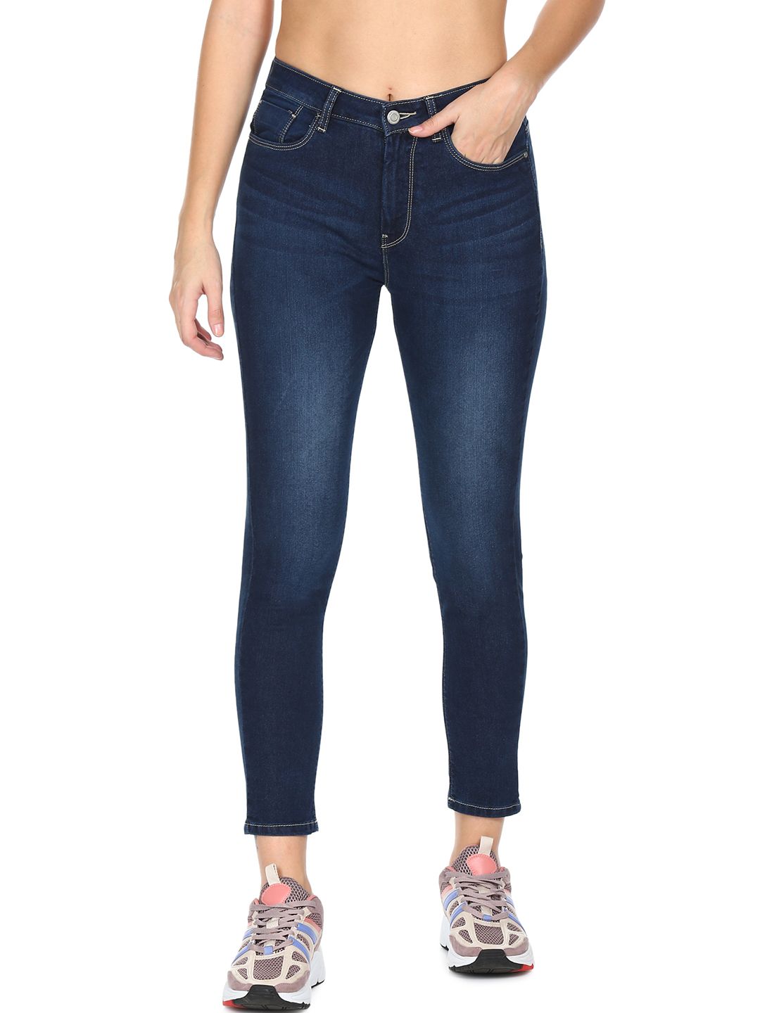 Flying Machine Women Blue Veronica Skinny Fit High-Rise Light Fade Stretchable Jeans Price in India