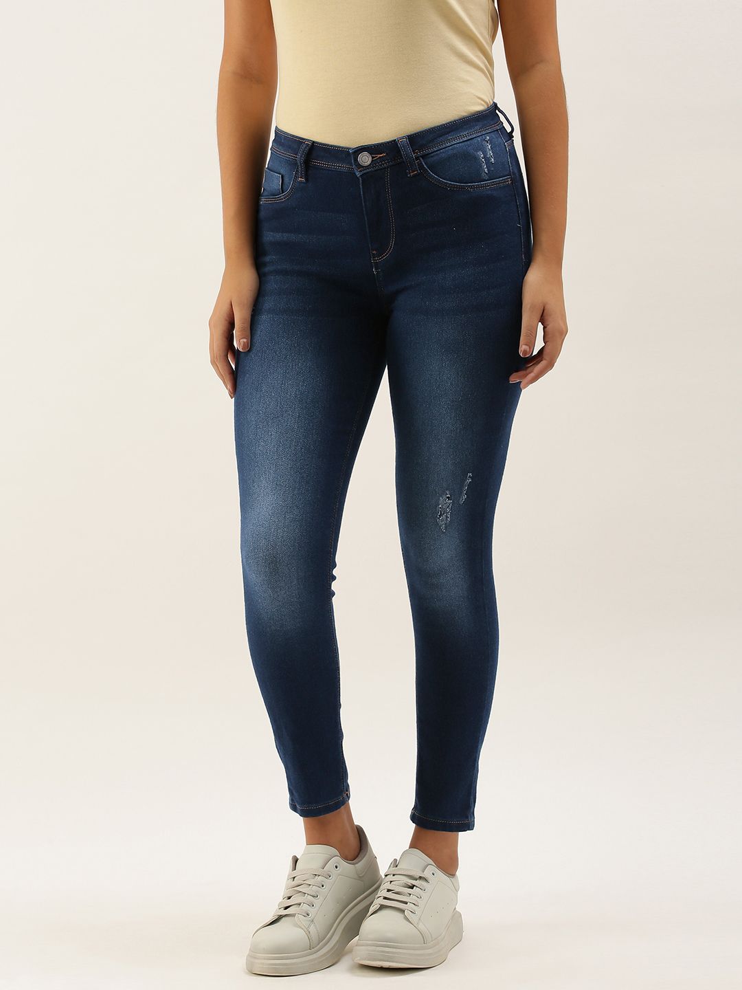 Flying Machine Women Blue Betty Jeggings Fit Low Distress Light Fade Stretchable Jeans Price in India