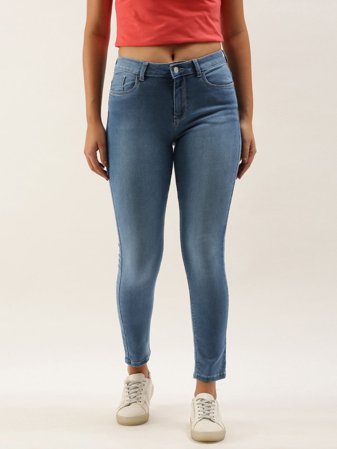 Flying Machine Women Blue Veronica Skinny Fit Light Fade Stretchable Jeans