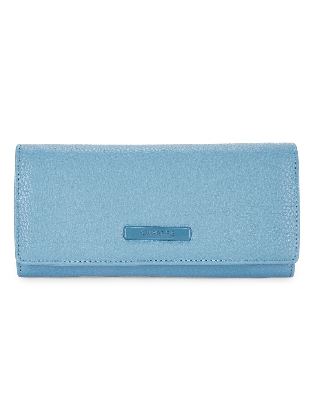 Caprese Women Blue Solid Three Fold Wallet Price in India