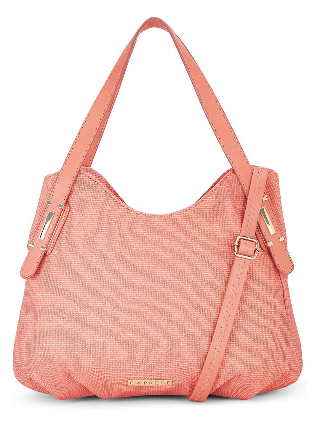 Caprese Women Coral Solid Handheld Bag With Detachable Sling Strap Price in India