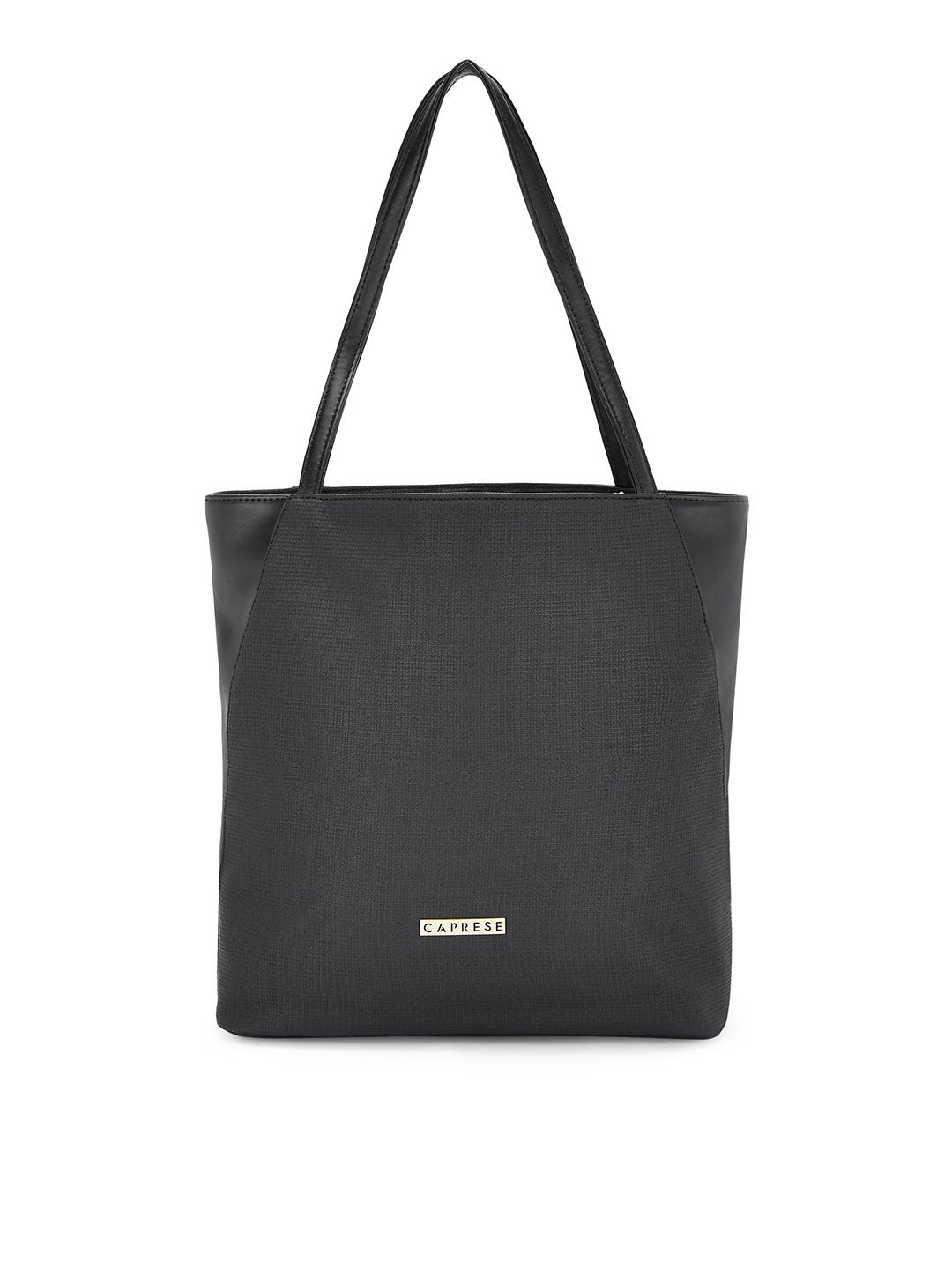 Caprese Women Black Solid Tote Bag Price in India