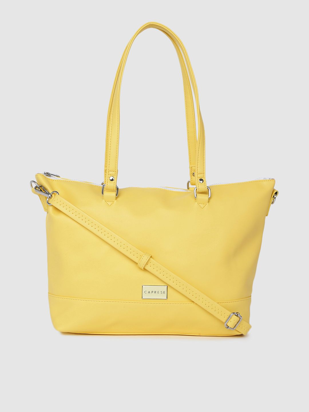 Caprese Women Yellow Solid Shoulder Bag Price in India
