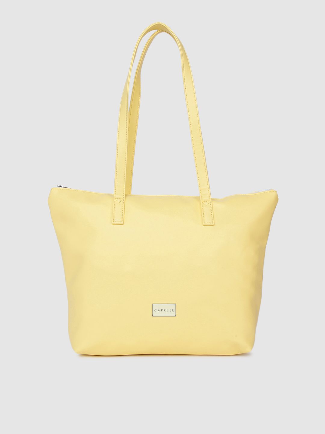 Caprese Yellow VANILLA Leather Structured Shoulder Bag Price in India