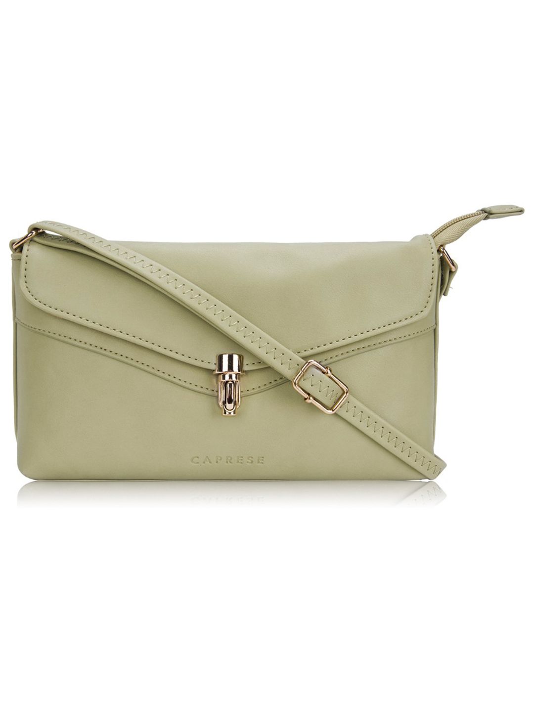 Caprese Grey Solid Sling Bag Price in India