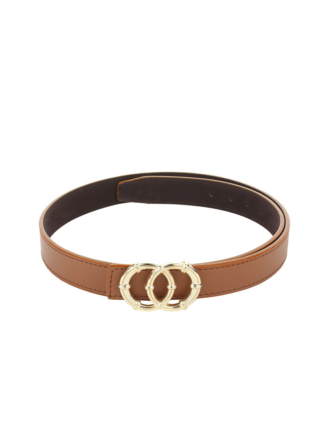 Kastner Women Tan & Gold-Toned Solid Belt Price in India