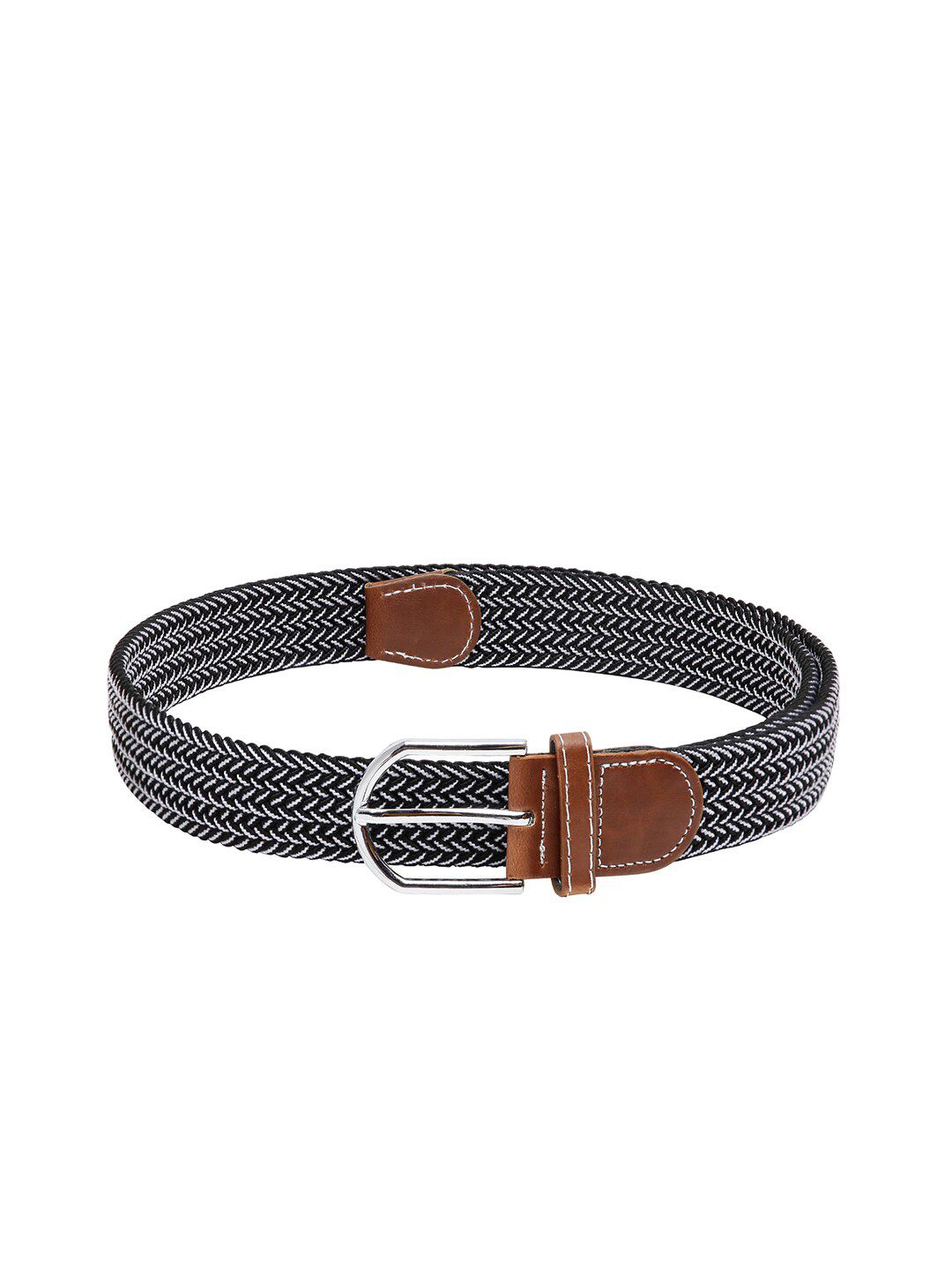 CRUSSET Unisex Black & White Braided Belt Price in India