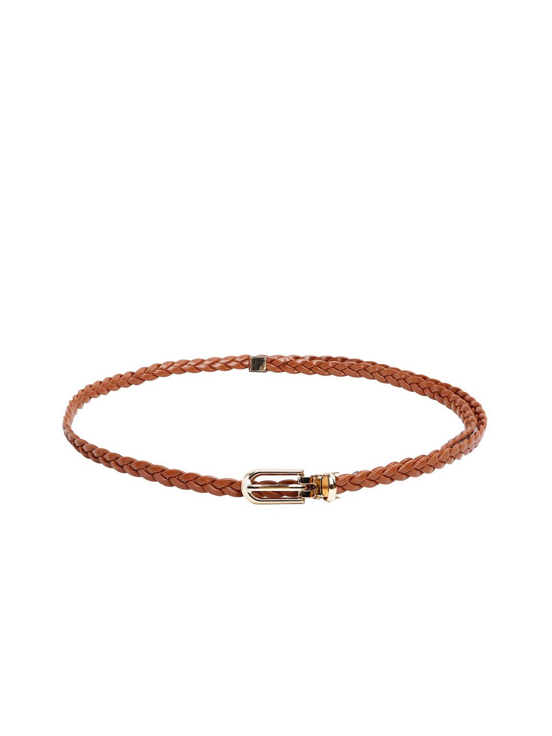 CRUSSET Women Tan Brown Braided Belt Price in India