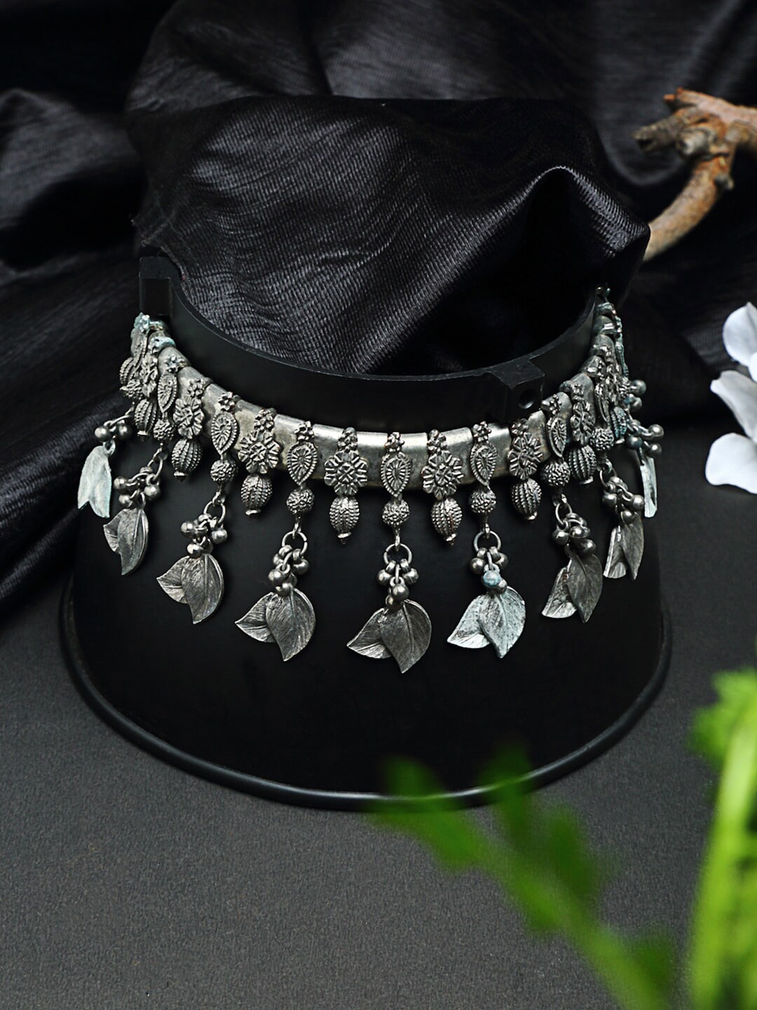 Moedbuille Silver-Plated Brass Tribal Necklace Price in India