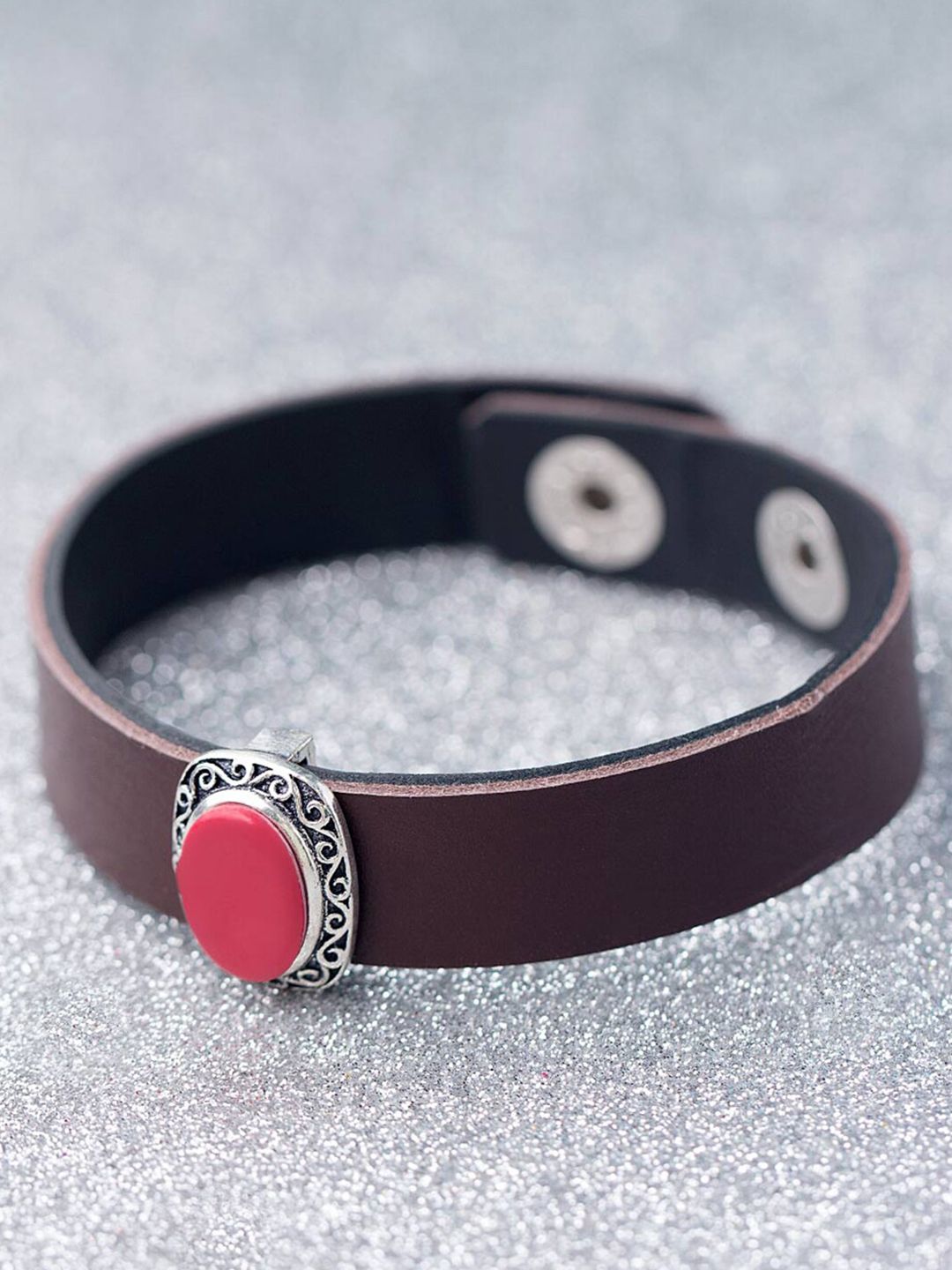 Dare by Voylla Milestone Brown Leather Bracelet