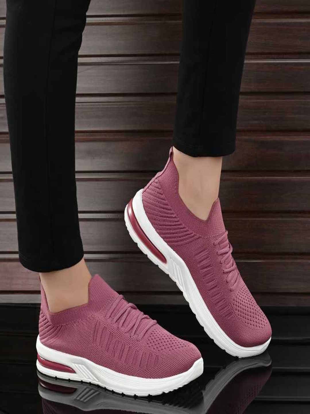 Shoetopia Women Purple Woven Design Sneakers Casual Shoes Price in India