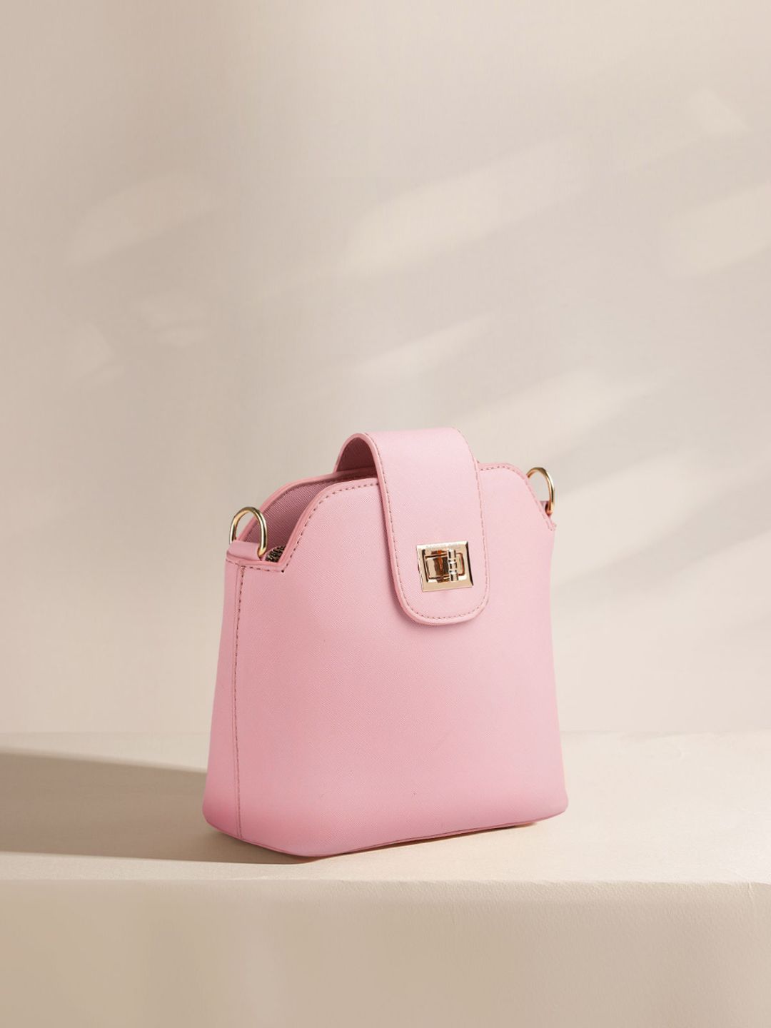 Lino Perros Women Pink Solid Sling Bag Price in India