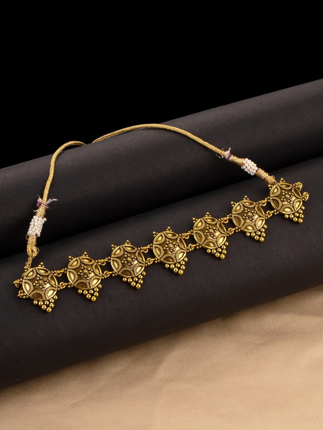 Studio Voylla Gold-Plated Oxidised Choker Necklace Price in India