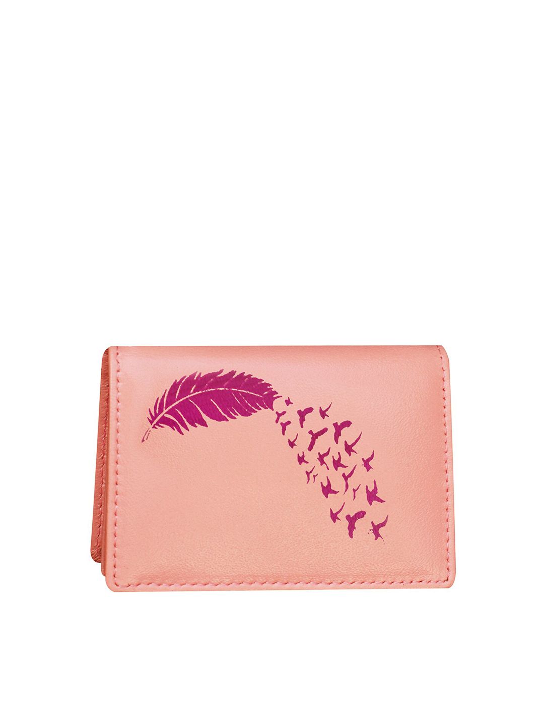ABYS Unisex Pink Printed Two Fold Leather Wallet Price in India