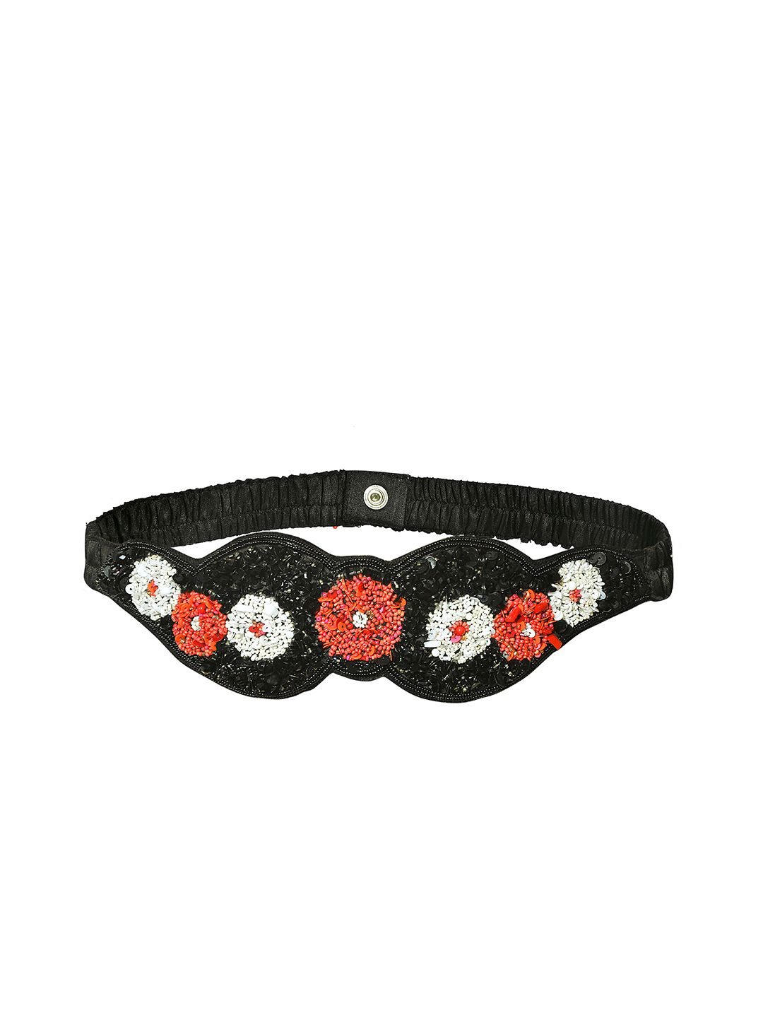 Diwaah Women Black & Red Embellished Belt Price in India