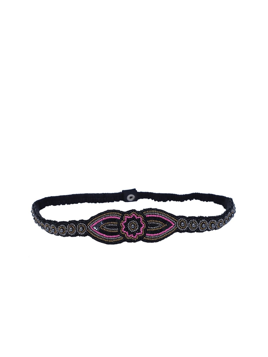 Diwaah Women Black & Pink Embellished Belt Price in India