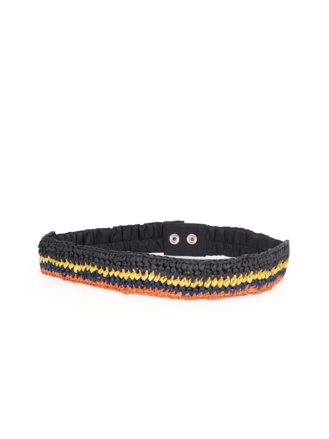 Diwaah Women Black & Yellow Braided Stretchable Belt Price in India