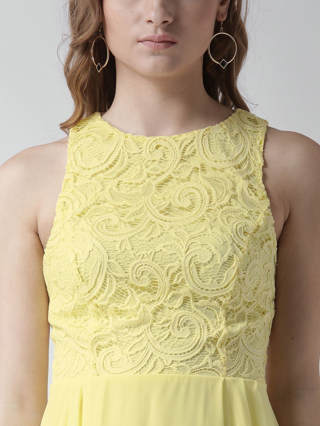 Buy New Look Women Yellow Lace Fit & Flare Dress - Dresses for Women  1406543 | Myntra