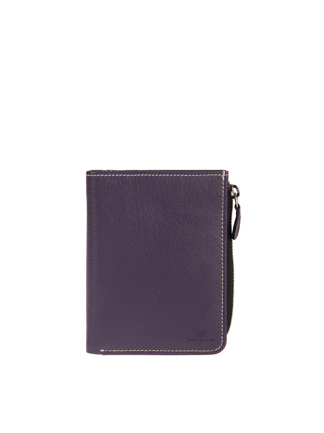 Aditi Wasan Women Purple Solid Leather Two Fold Wallet Price in India