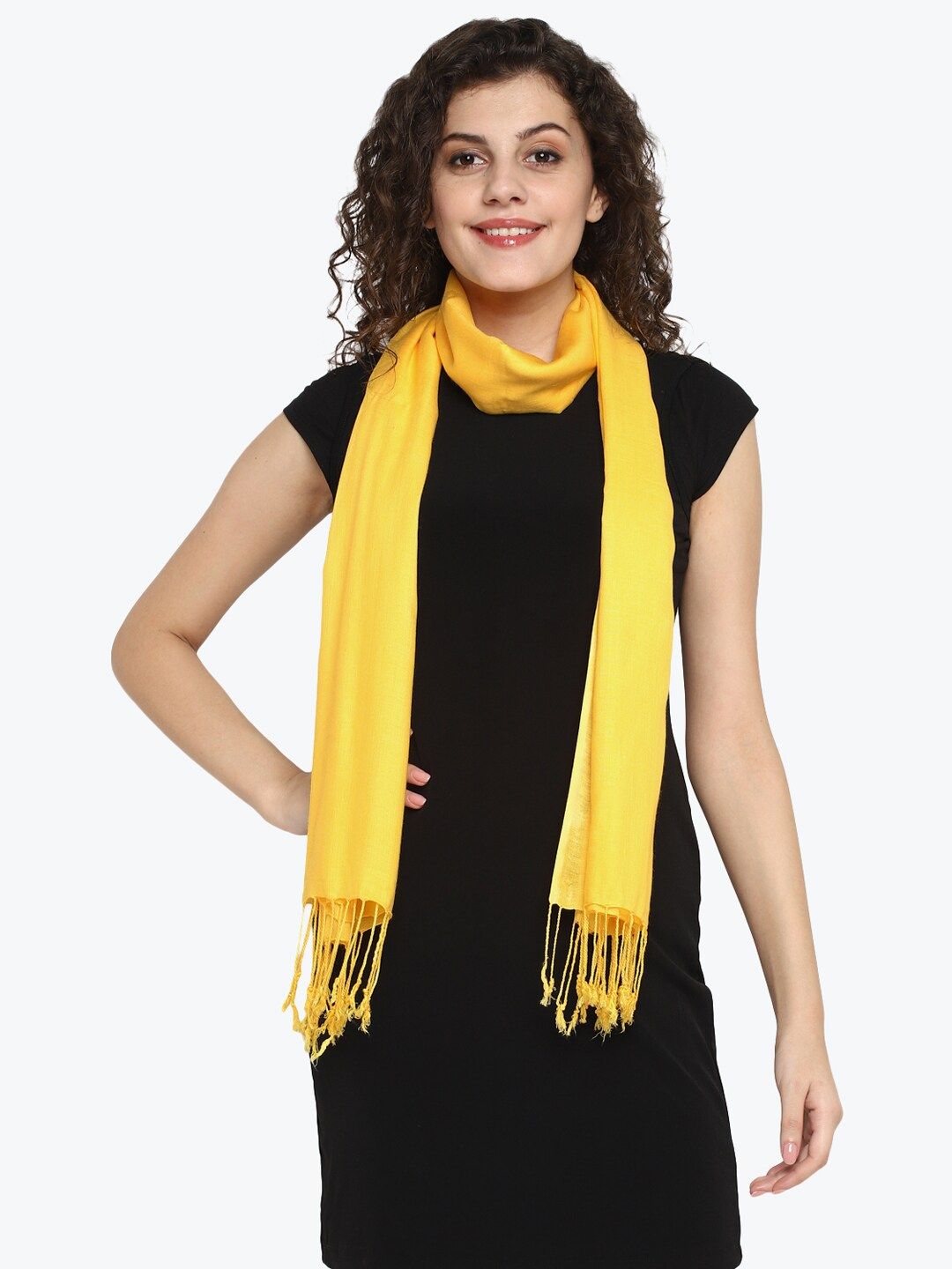 Aditi Wasan Women Yellow Solid Stole Price in India