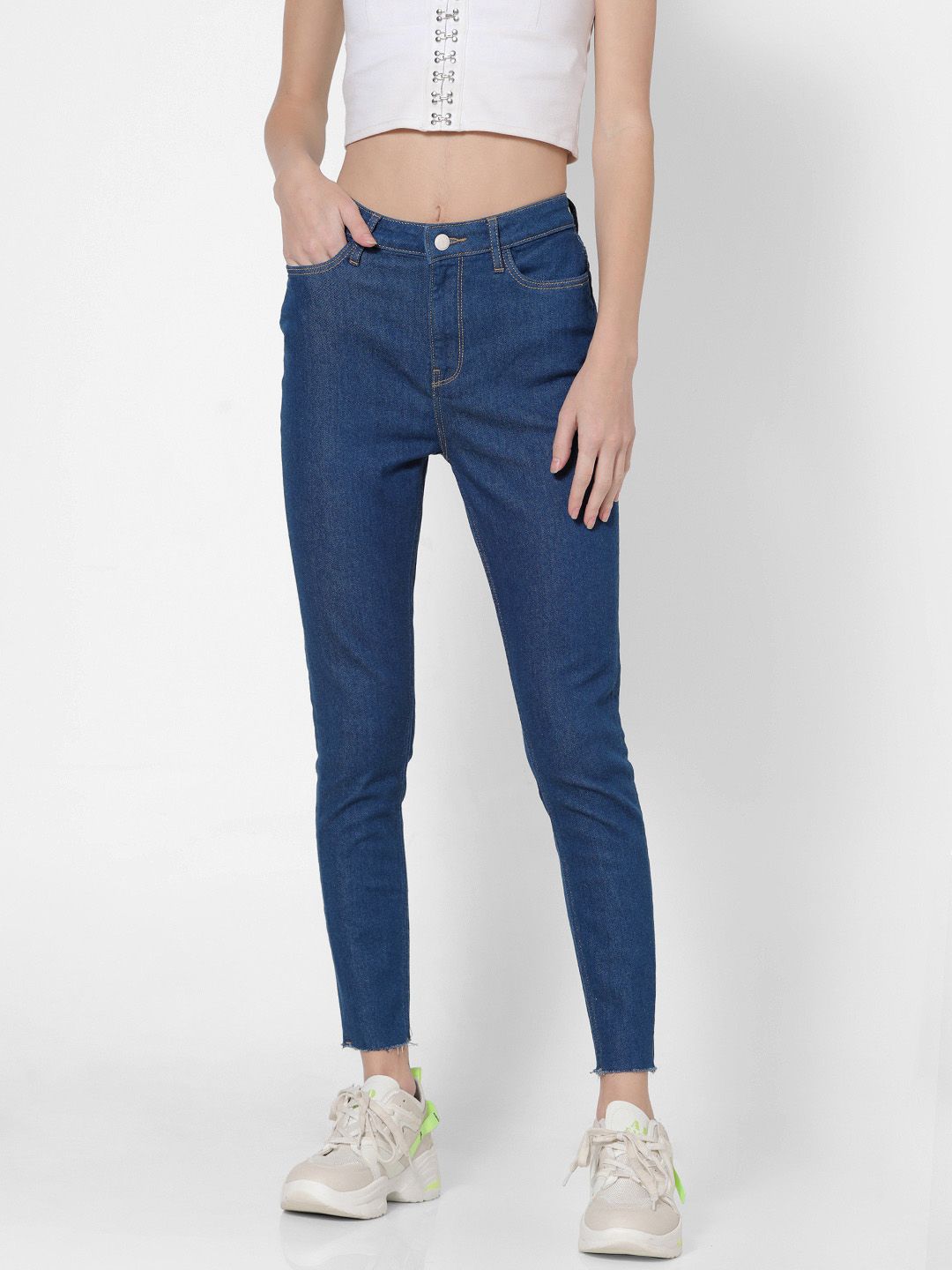 ONLY Women Blue Skinny Fit Jeans Price in India
