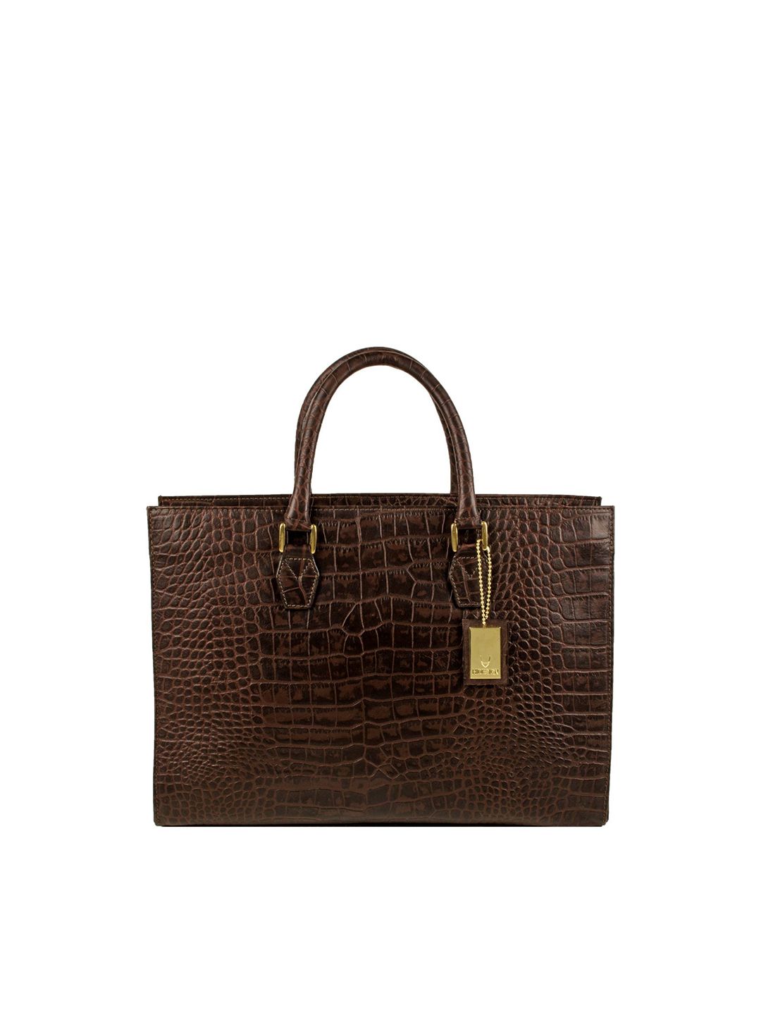 Hidesign Brown Textured Handheld Bag Price in India