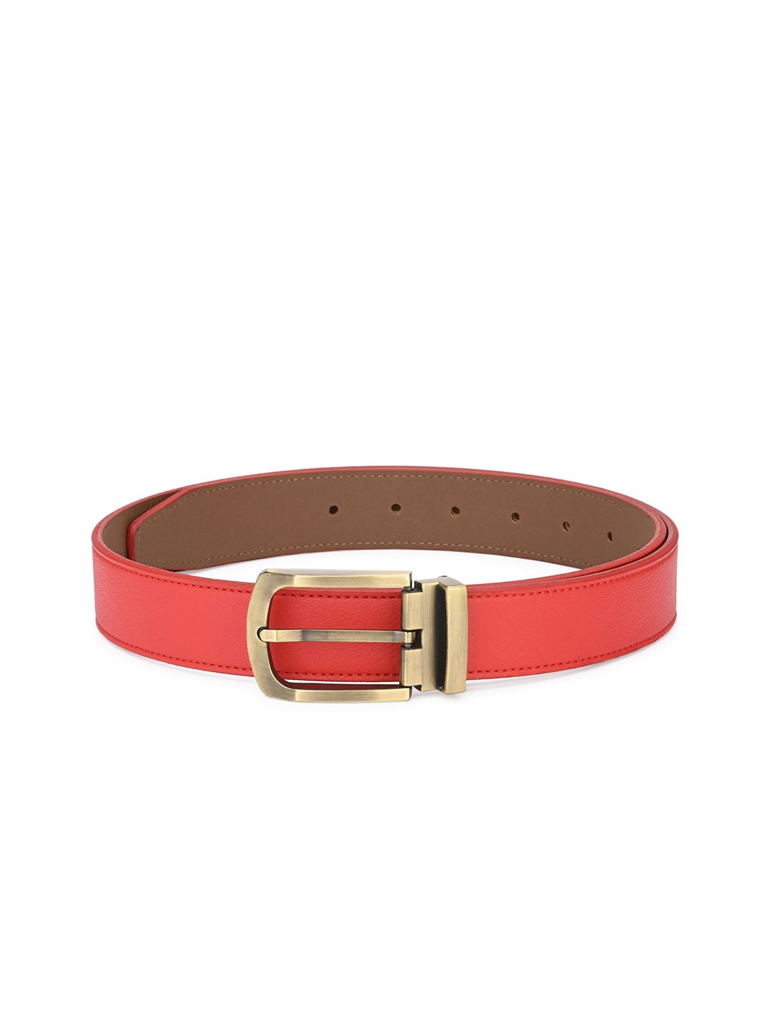 Calvadoss Women Coral Red & Gold-Toned Solid Belt Price in India