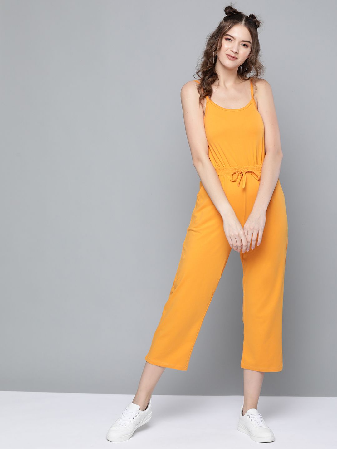 SASSAFRAS Mustard Yellow Basic Jumpsuit Price in India