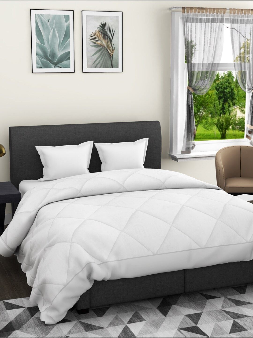 BIANCA White Solid AC Room 300 GSM Double Bed Comforter Price in India
