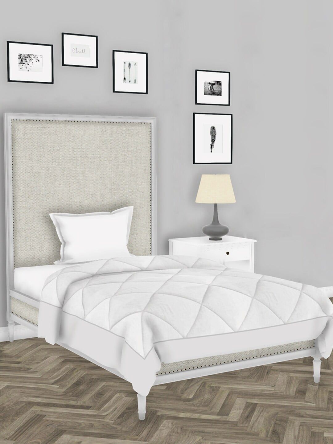BIANCA White Solid AC Room 300 GSM Single Bed Comforter Price in India