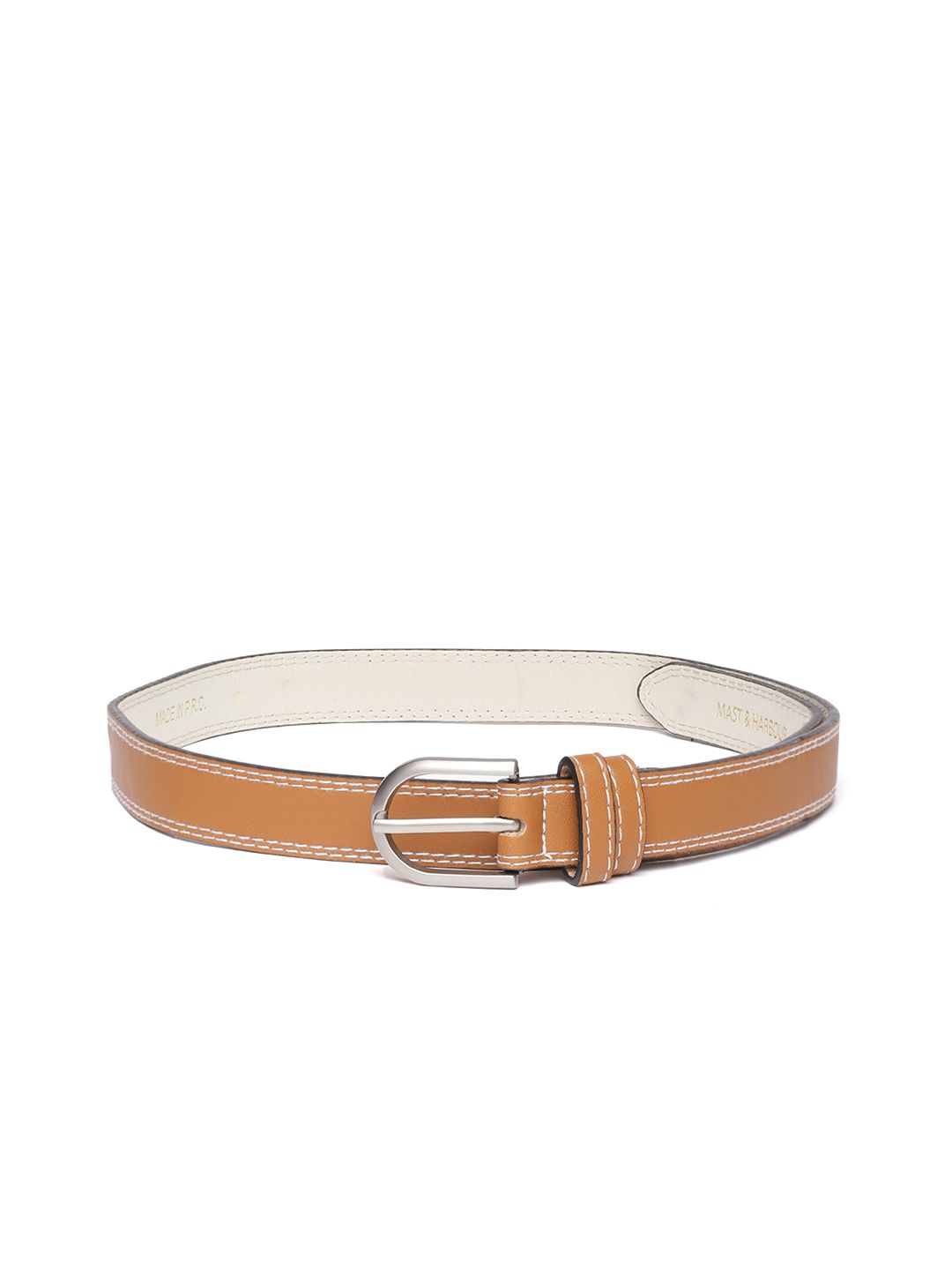 Mast & Harbour Women Tan Brown Solid Belt Price in India