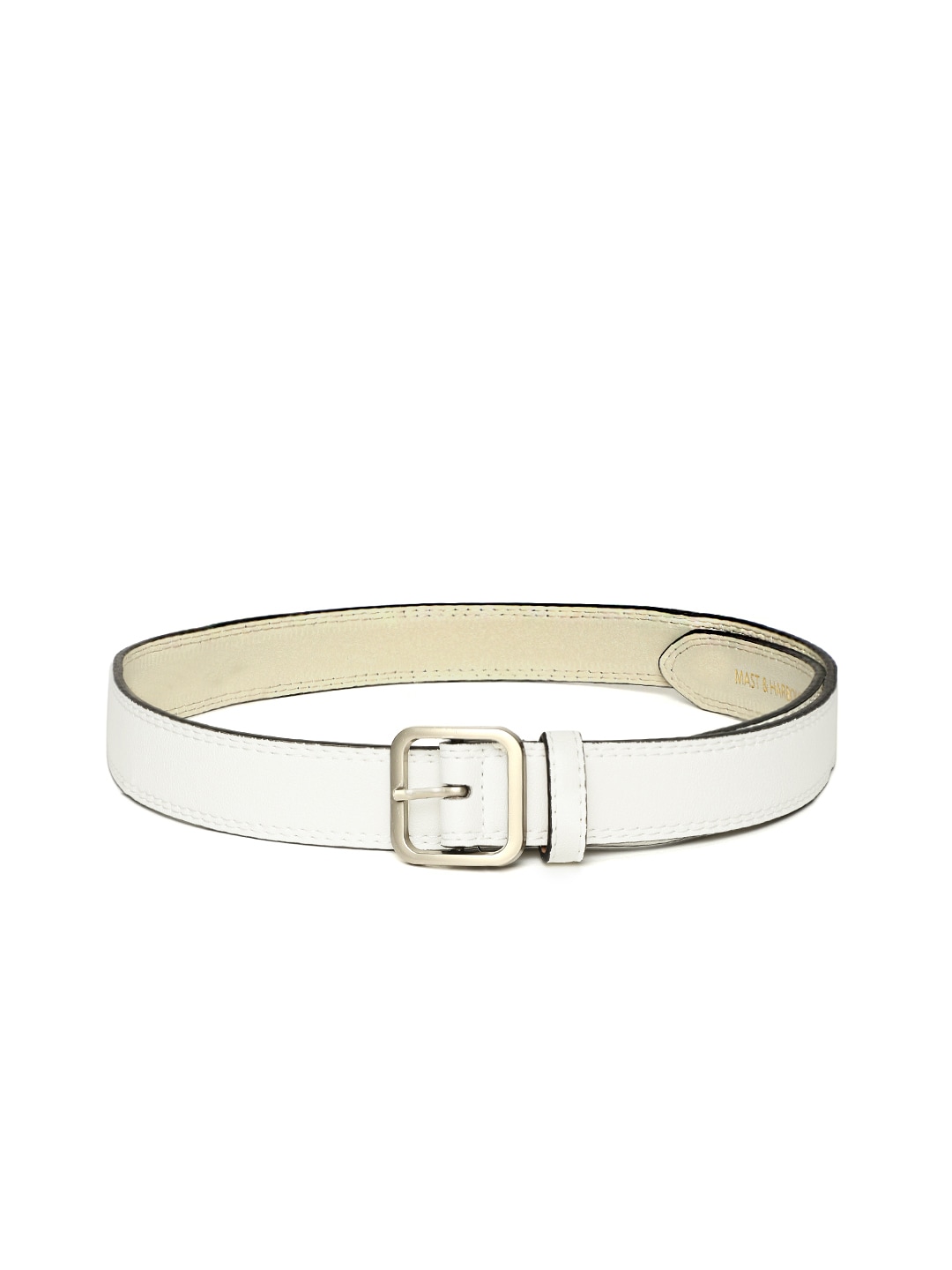 Mast & Harbour Women White Solid Belt Price in India