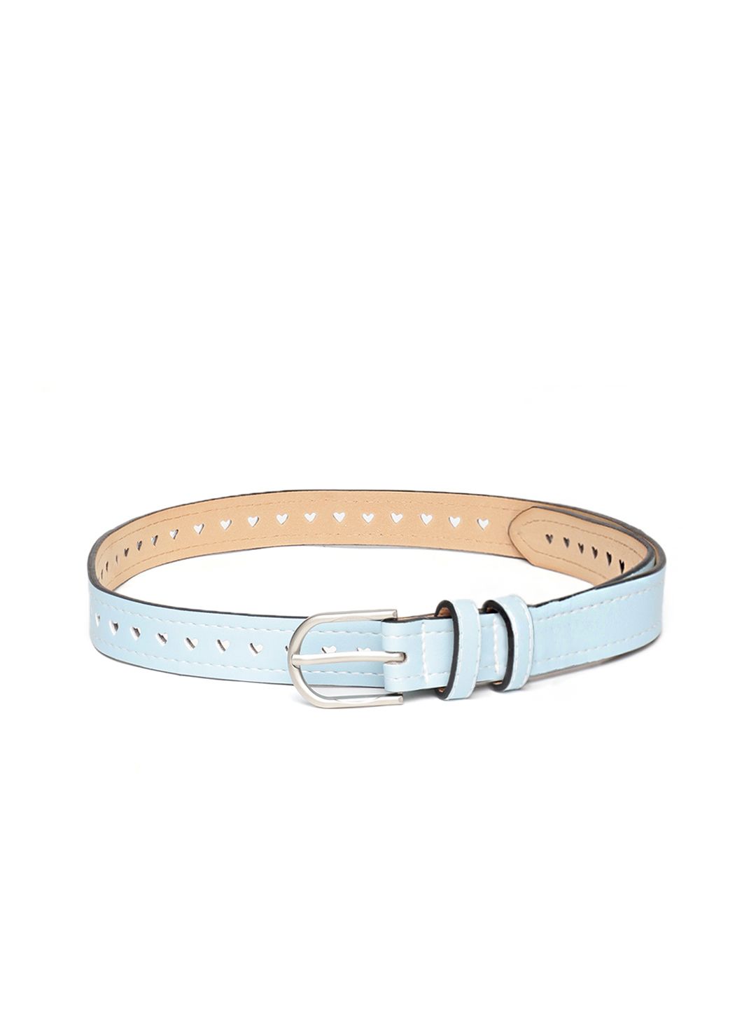 DressBerry Women Light Blue Heart Shape Cut-Work Belt Price in India