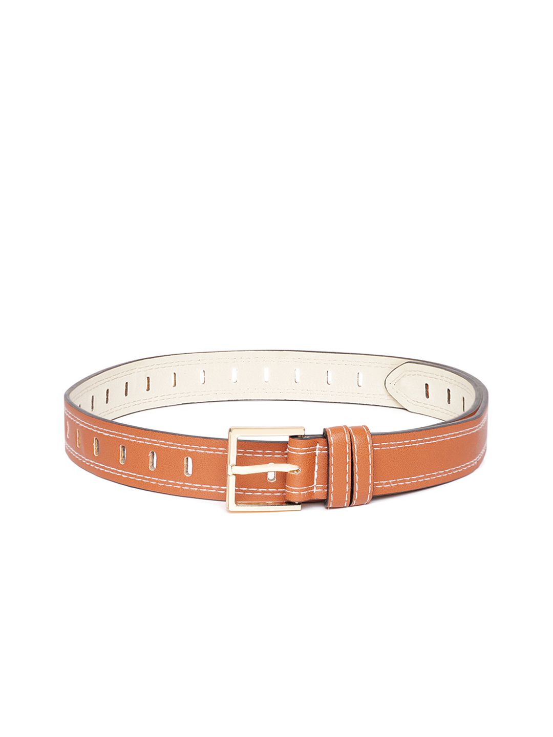 Mast & Harbour Women Tan Brown Cut Work Belt Price in India